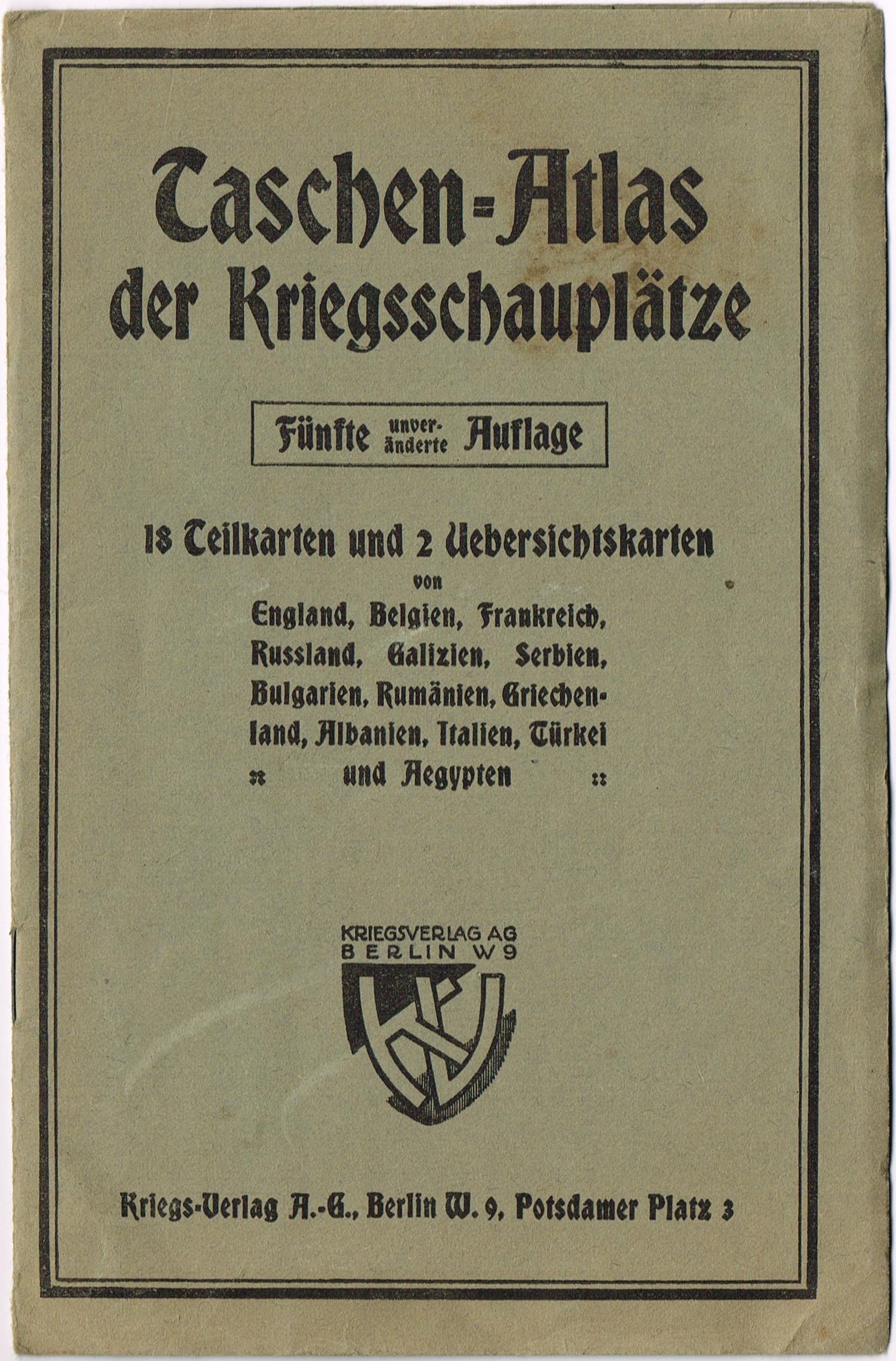 Photo Taschen-Atlas der Kriegsschauplätze